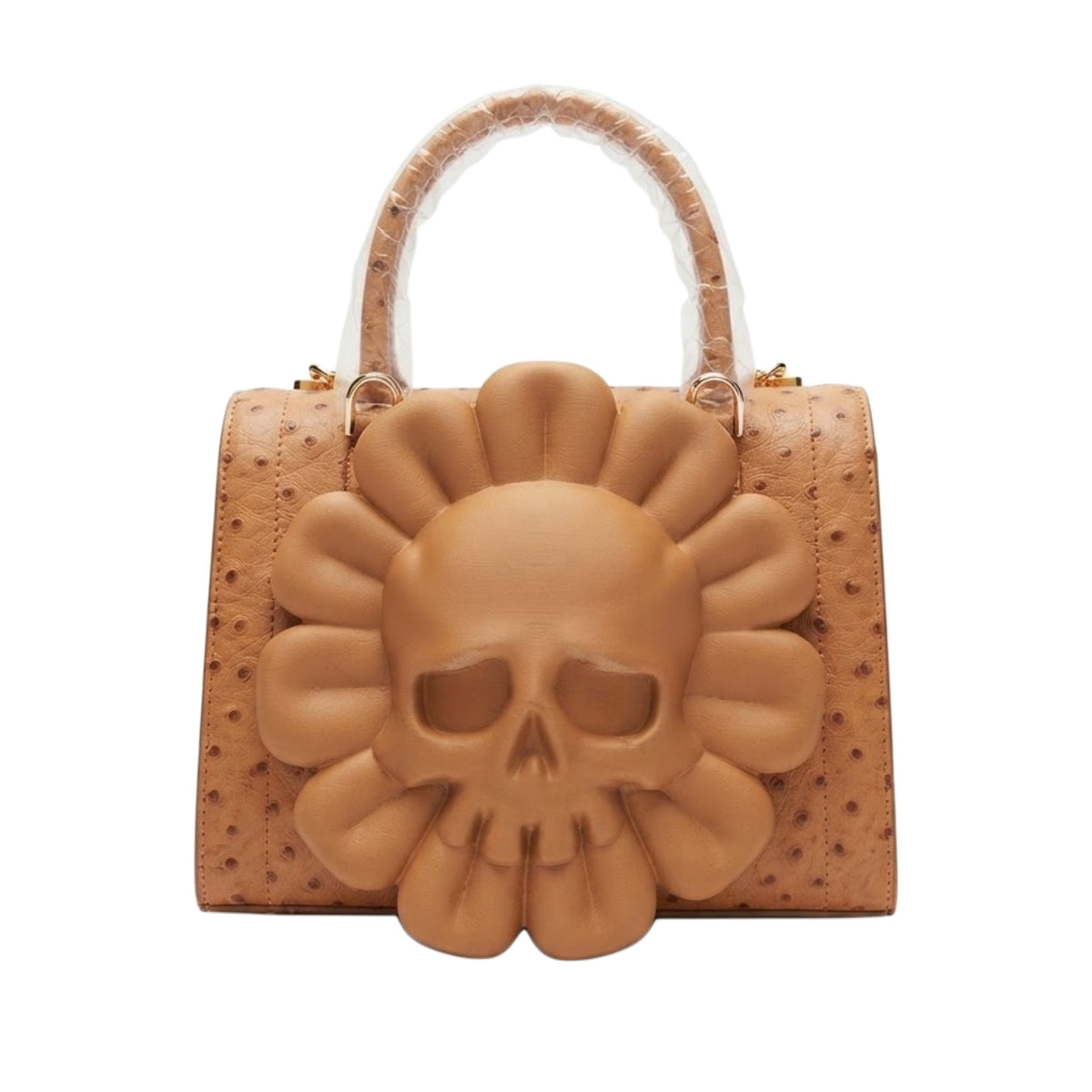 OSTRICH SKULL FLOWER PURSE